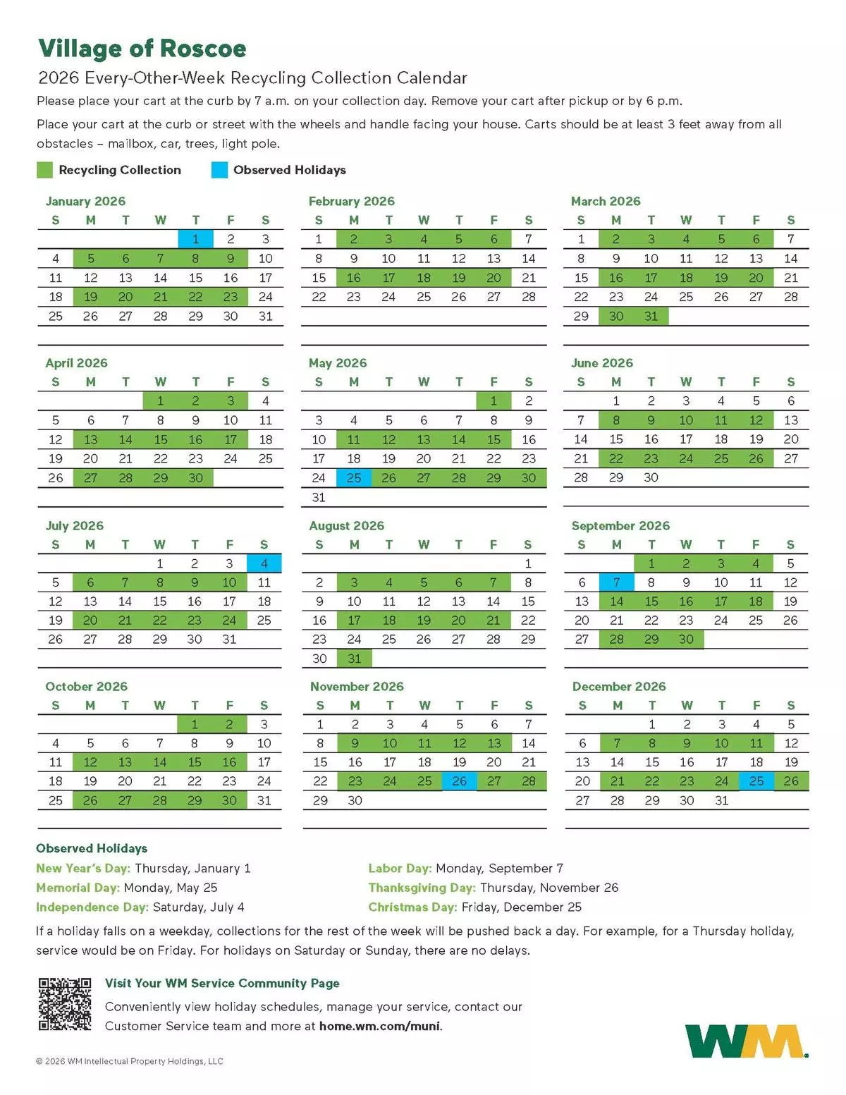 2026 Recycling Calendar